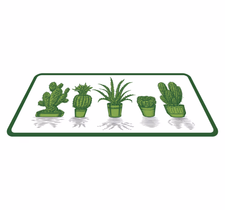 Alfombra vinílica flores colección de cactus - TenVinilo
