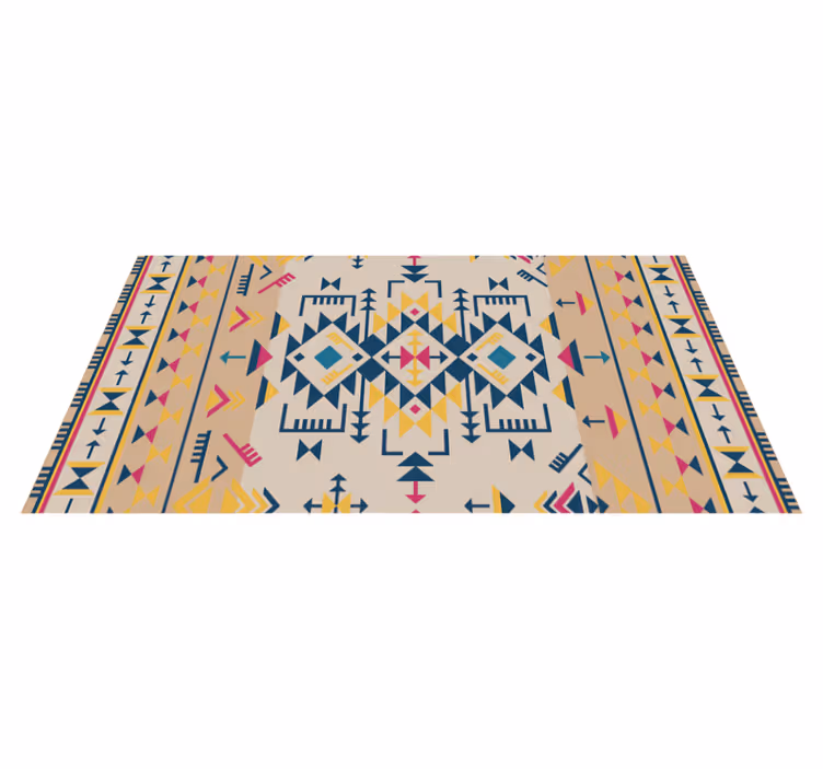 Alfombra vinílica étnica tonos beige pastel - TenVinilo