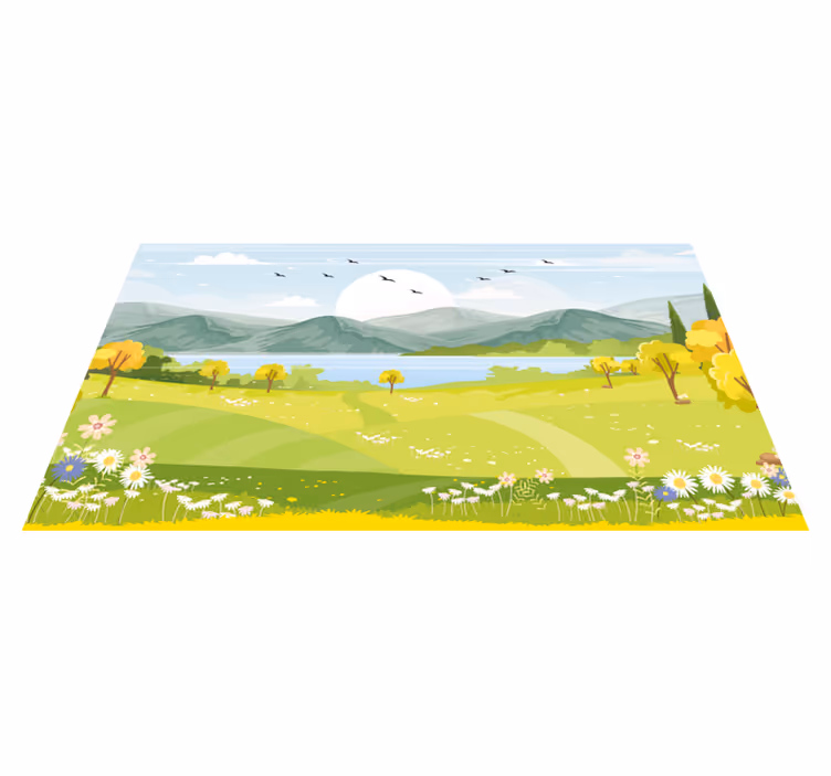 Alfombra vinílica naturaleza paisaje pastoral - TenVinilo