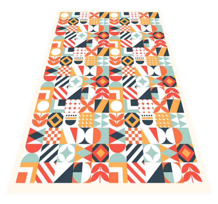 Alfombra vinílica geométrica mosaico simétrico - TenVinilo