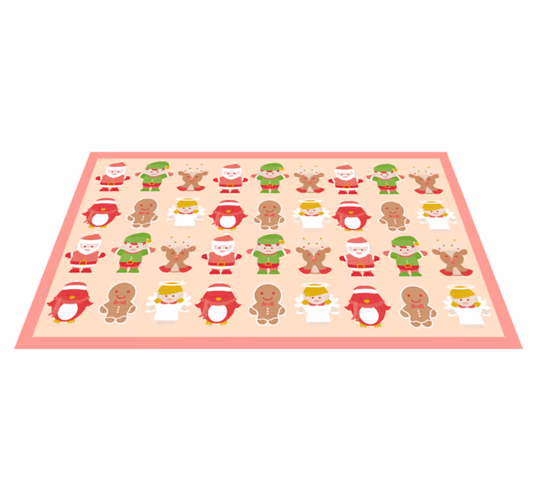 Alfombra vinílica navidad personajes festivos - TenVinilo