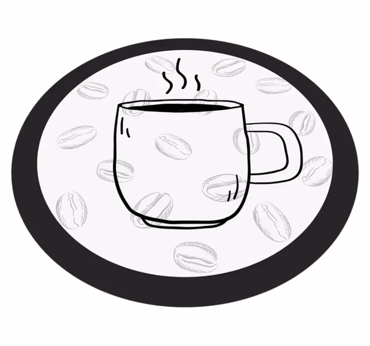 Alfombra vinílica cocina ilustración de la taza de café - TenVinilo