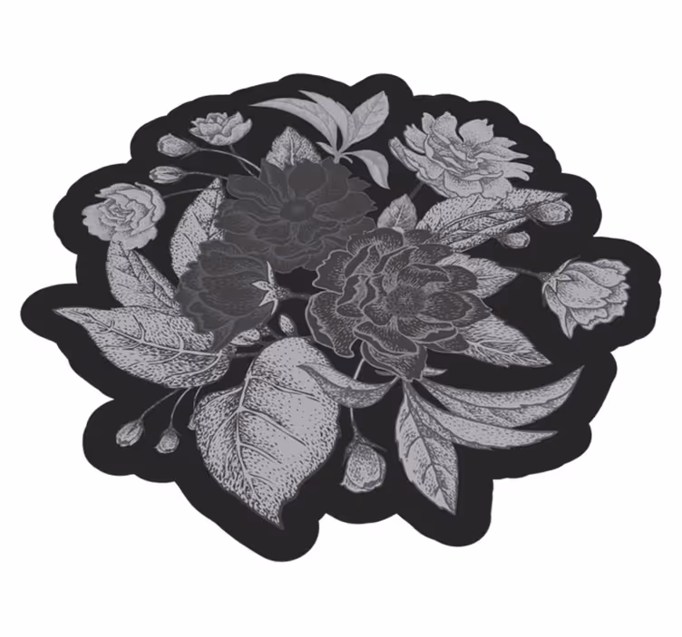 alfombra de vinilo con flores orientales - TenVinilo