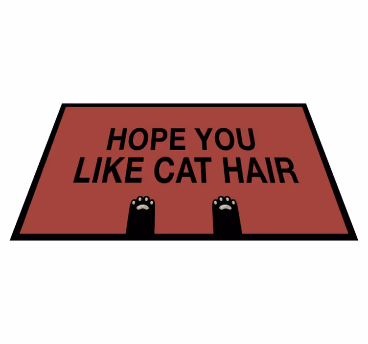Alfombra vinilo frase espero que ames los gatos - TenVinilo