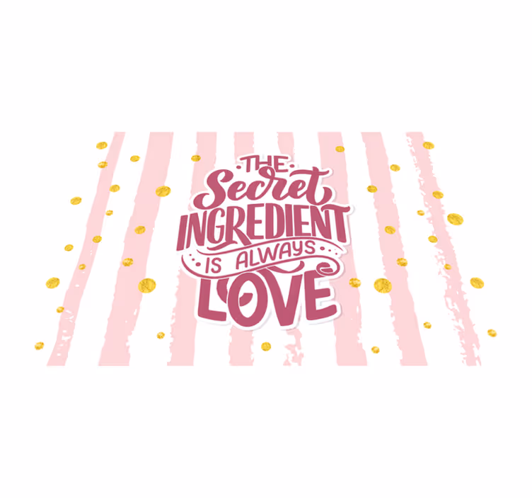 Alfombra vinílica frase ingrediente secreto amor - TenVinilo