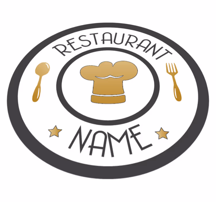 Alfombra vinílica con nombre Nombre personalizado del restaurante - TenVinilo