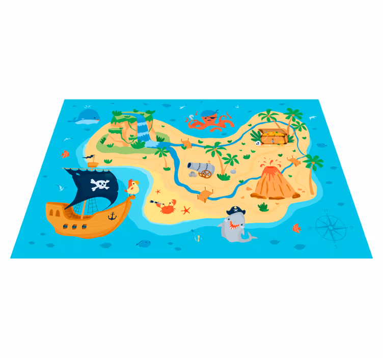 Alfombra vinílica juegos infantiles mapa pirata - TenVinilo