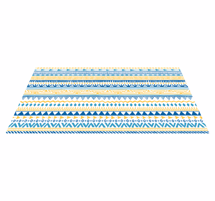 Alfombra vinilo étnica patrón azul tribal - TenVinilo