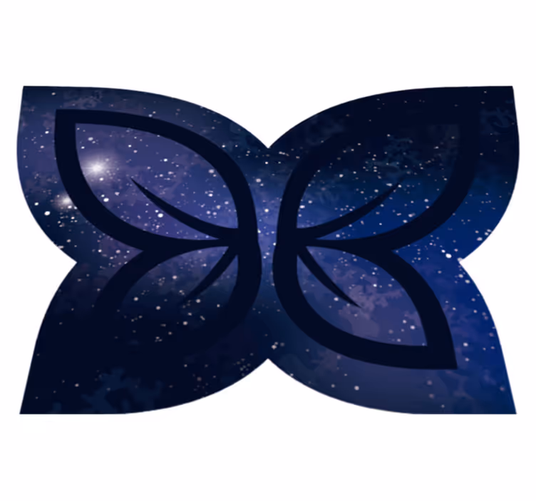 Alfombra vinílica imitación silueta de mariposa cósmica - TenVinilo