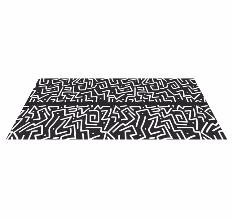Alfombra vinílica geométrica laberinto abstracto - TenVinilo