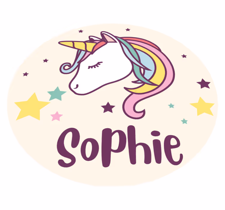 Alfombra vinílica personalizable ilustración de unicornio - TenVinilo