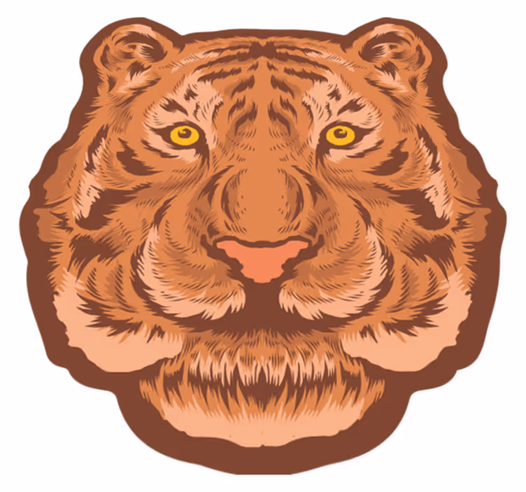 Alfombra vinílica animales emblema de tigre - TenVinilo