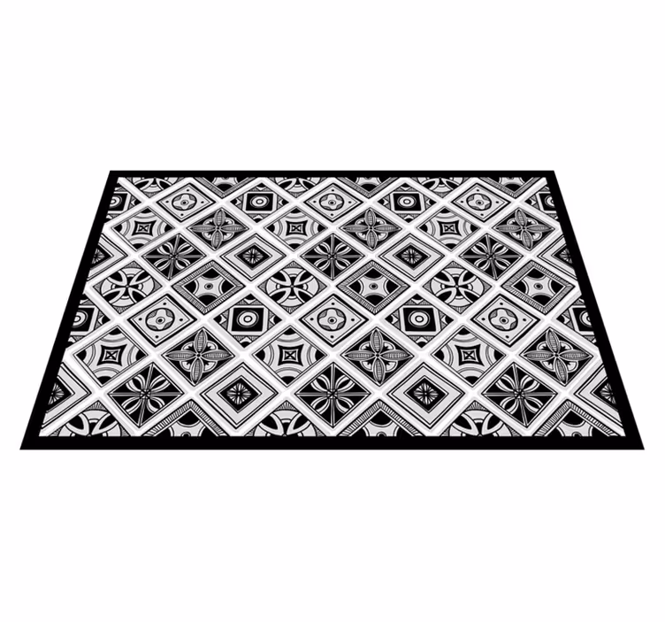 Alfombra vinílica hidráulica azulejos monocromáticos - TenVinilo