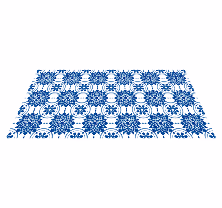 Alfombra vinílica hidráulica medallón ornamental - TenVinilo