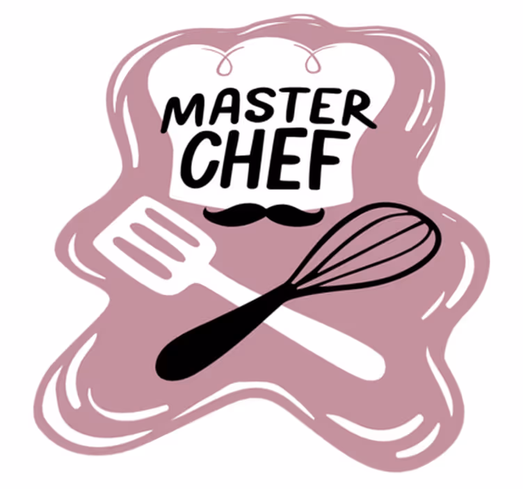 Alfombra vinílica cocina emblema del maestro chef - TenVinilo