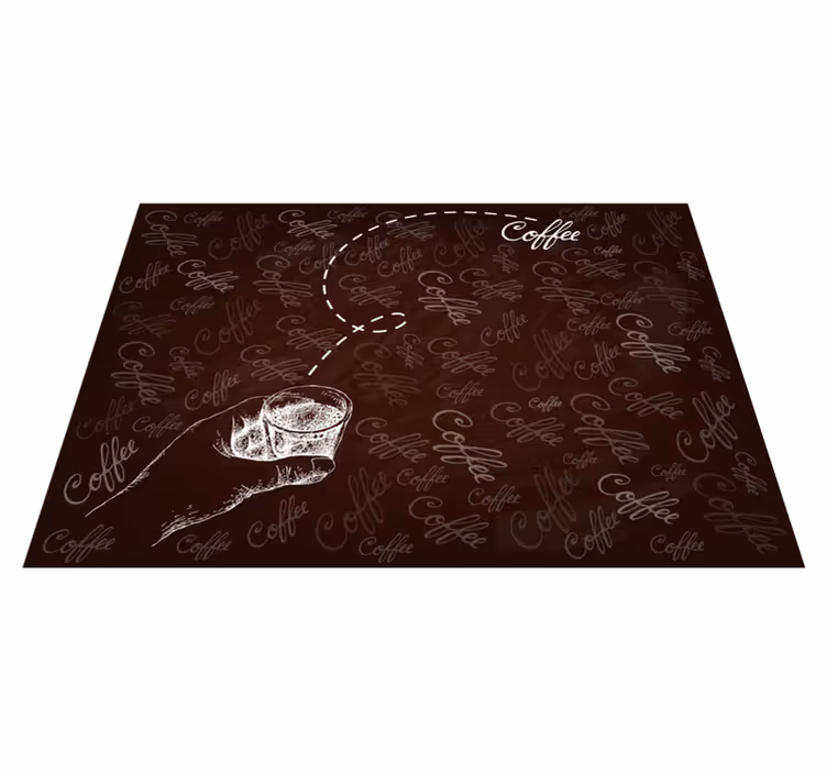 Alfombra vinilo cocina patrón de café - TenVinilo