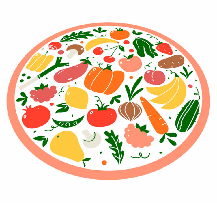 Alfombra vinílica cocina patrón frutas colores - TenVinilo