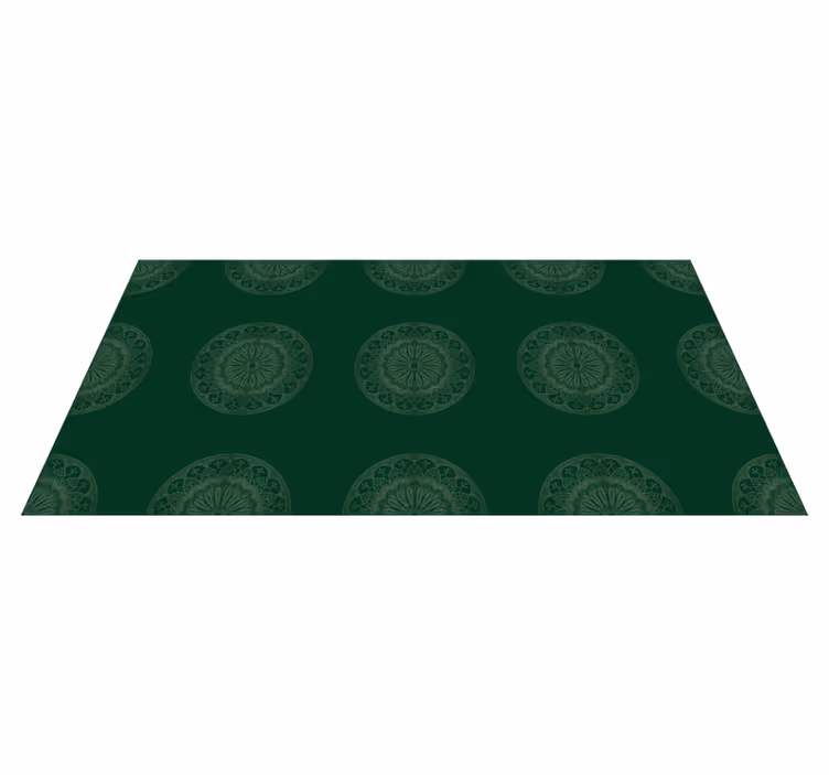 Alfombra vinílica mandala Patrón de mandala verde - TenVinilo