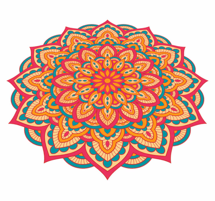 Alfombra vinílica mandala de colores - TenVinilo