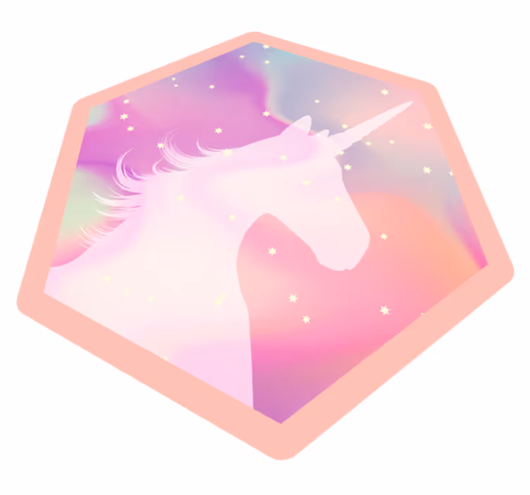 Alfombra vinílica bebé unicornio mítico - TenVinilo
