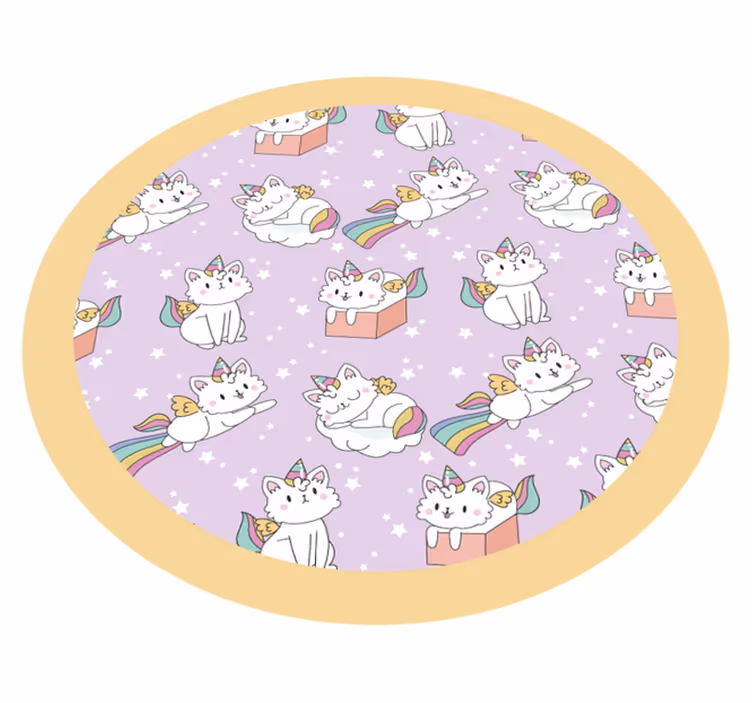 Alfombra vinílica animal gato bebé unicornio - TenVinilo