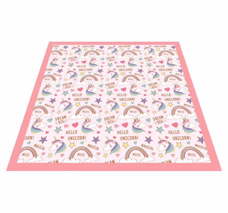 Alfombra vinílica bebé motivo de unicornio mágico - TenVinilo
