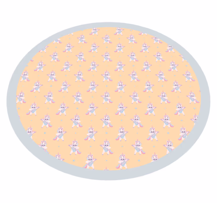 Alfombra vinílica bebé círculo de conejito - TenVinilo