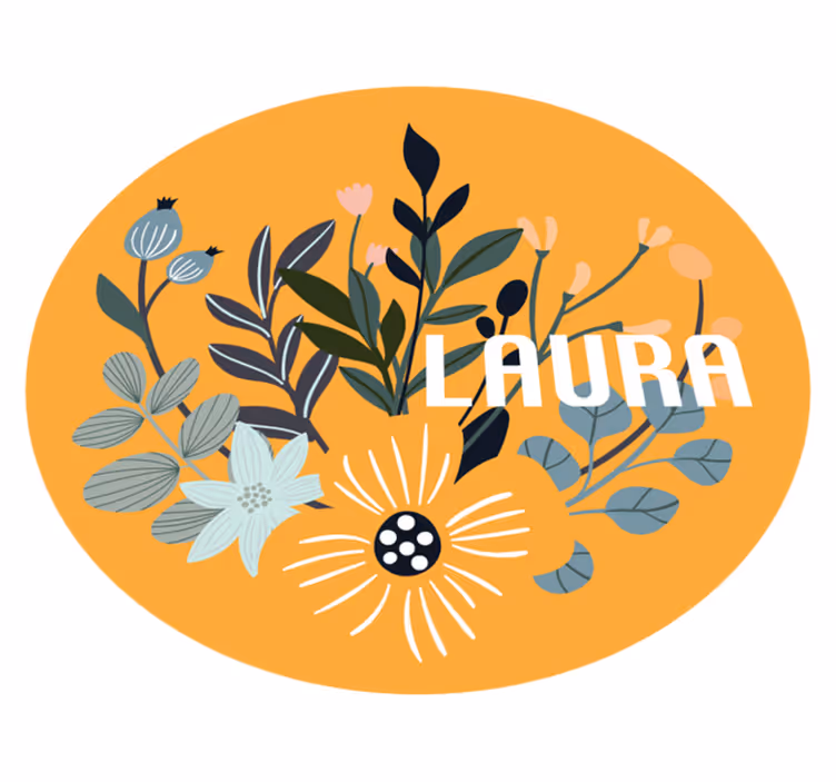 Alfombra vinílica con nombre con flores - TenVinilo