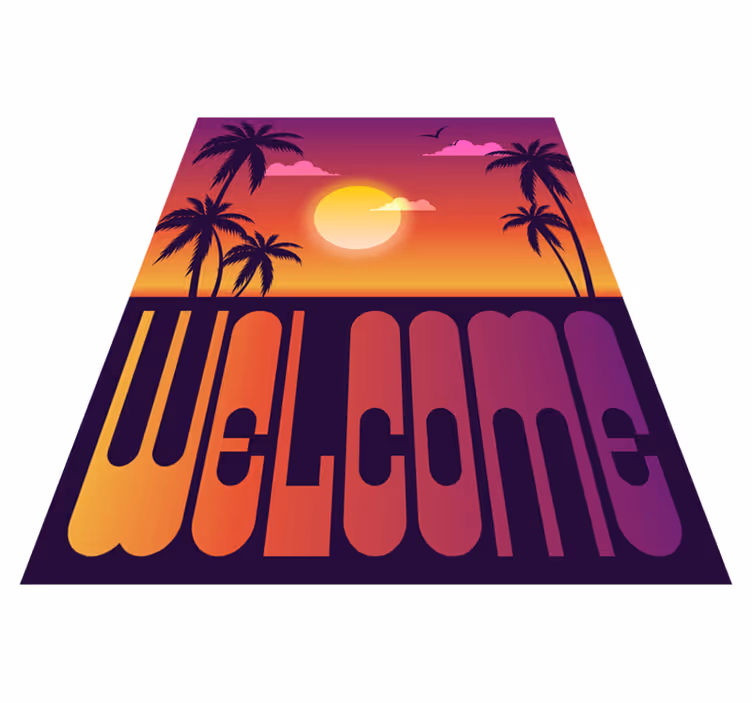 Alfombra vinílica vintage Bienvenida al atardecer de los 70 - TenVinilo