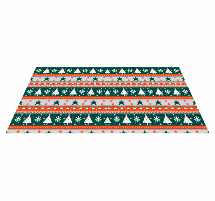 Alfombra vinílica nórdica Patrón de navidad nórdico - TenVinilo
