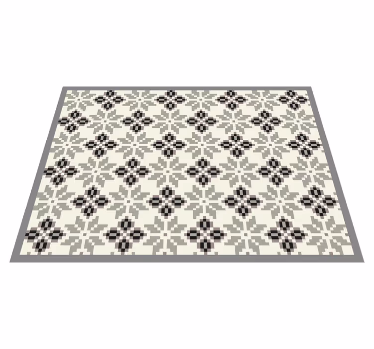 Alfombra vinílica hidráulica patrón de mosaico monocromo - TenVinilo