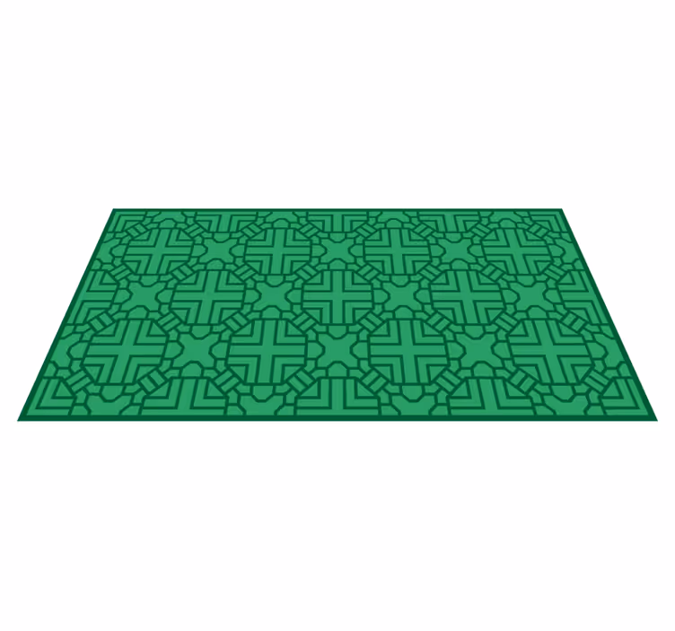 Alfombra vinílica geométrica patrón geométrico verde - TenVinilo