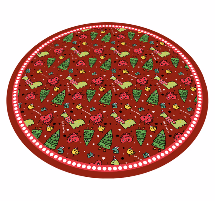 Alfombra vinílica navidad árboles y corazones - TenVinilo