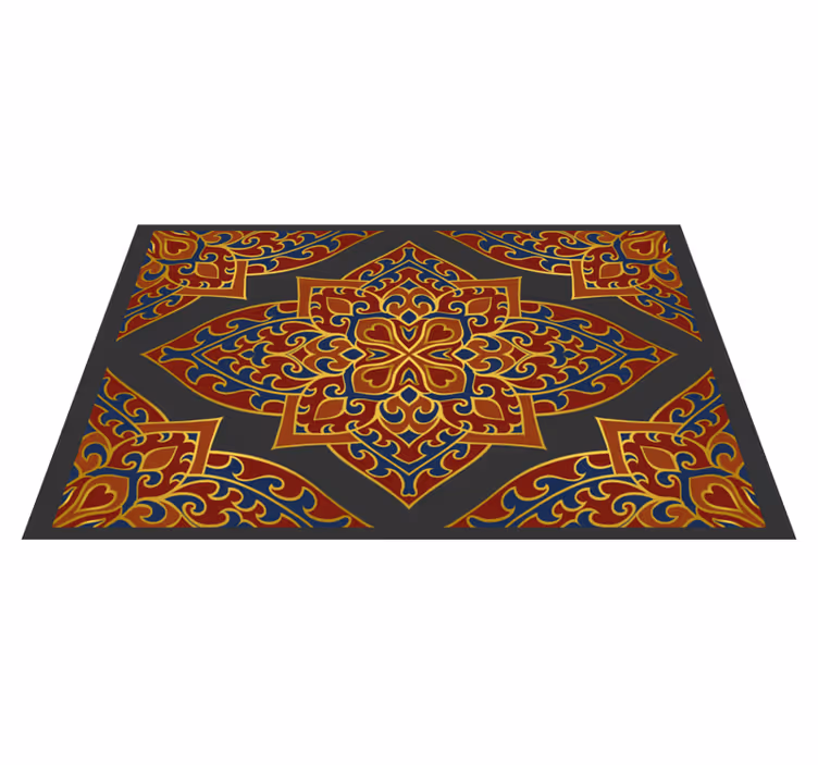 Alfombra vinílica mandala diseño de mandala adornado - TenVinilo