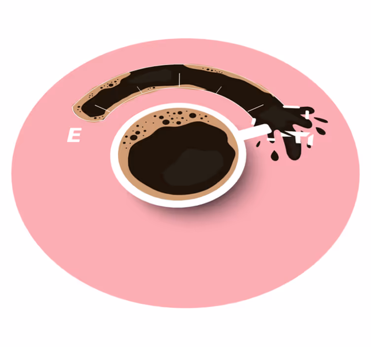 Alfombras vinílicas modernas Potente plantilla de taza de café - TenVinilo