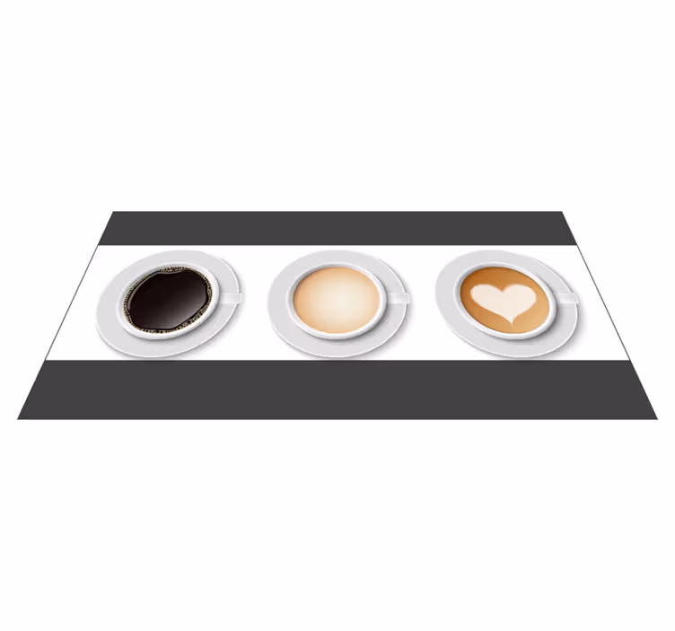 Alfombra vinílica cocina corredor de tazas de cafe - TenVinilo