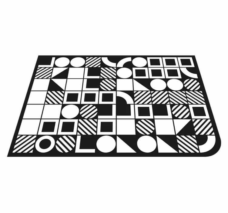 Alfombra vinílica geométrica equilibrio de formas - TenVinilo