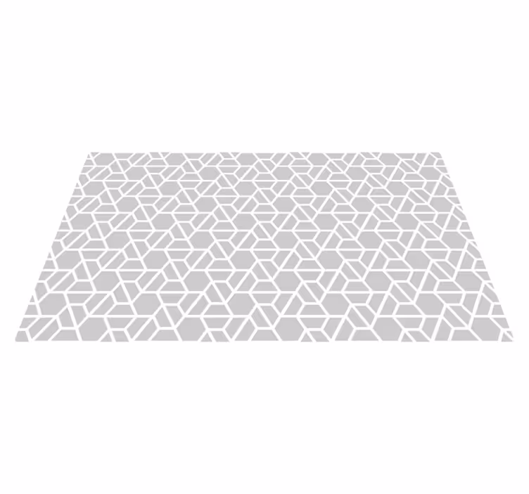 Alfombra vinílica comedor geométrica patrón moderno gris - TenVinilo