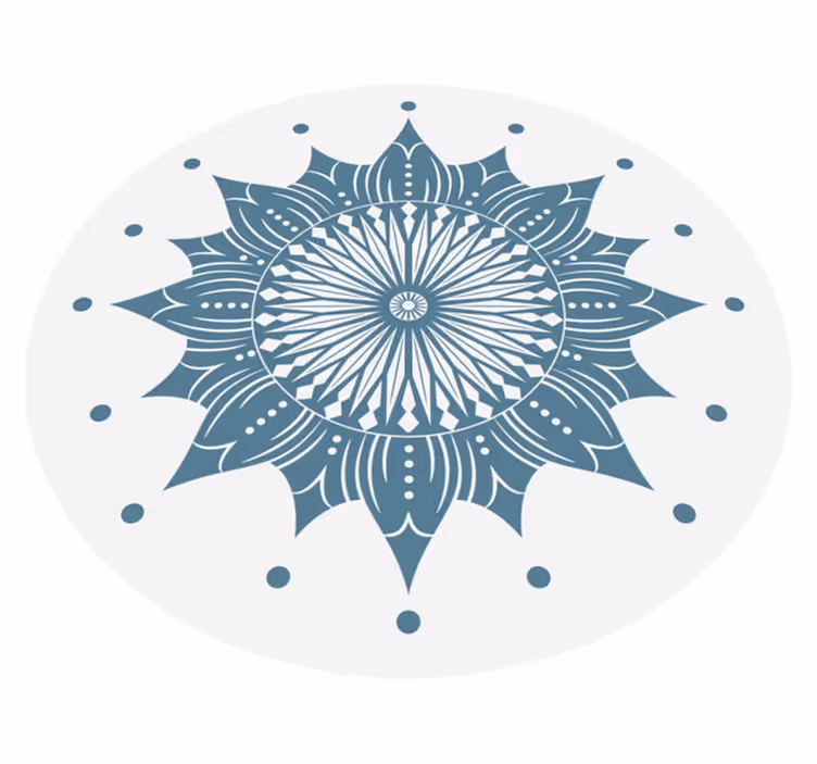 Alfombra vinílica mandala floral turquesa - TenVinilo