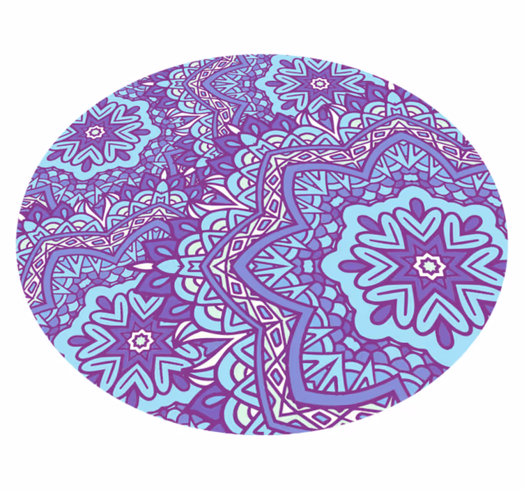 Alfombra vinílica mandala color azul y morada - TenVinilo