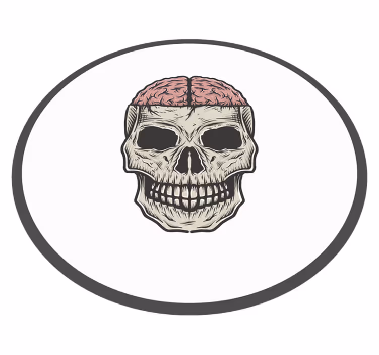 Alfombra vinílica juvenil de cerebro y cráneo - TenVinilo