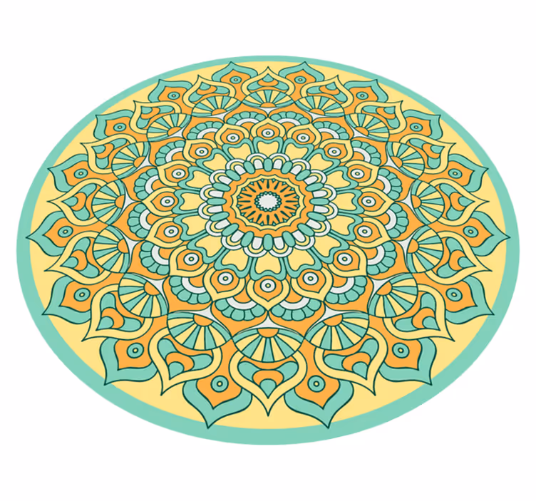 Alfombra vinílica mandala mandala de forma circular - TenVinilo
