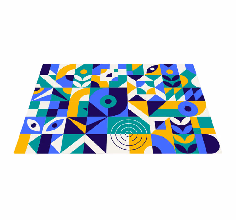 Alfombra vinílica geométrica patrones geométricos vivos - TenVinilo