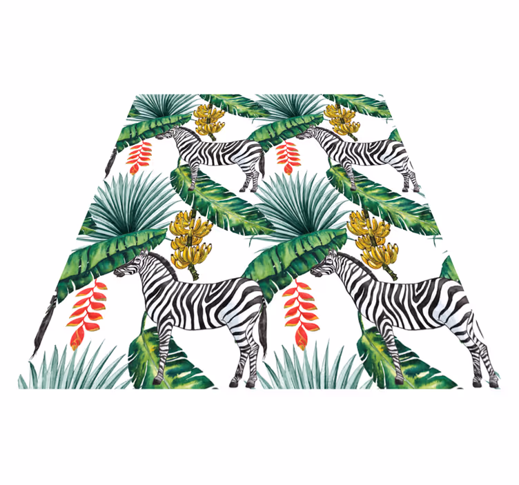 Alfombra vinílica animales cebra tropical - TenVinilo