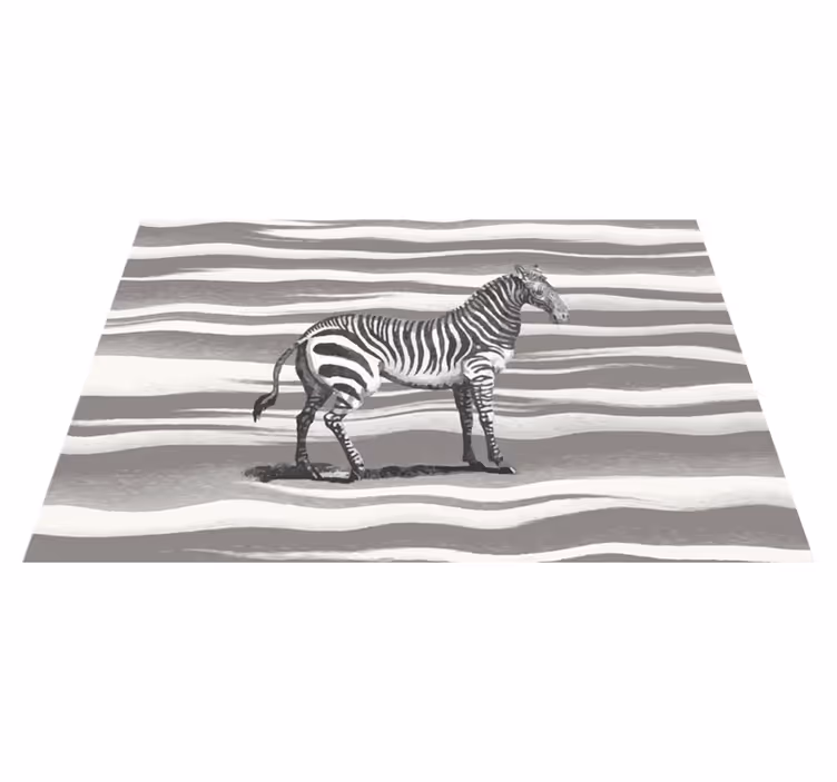 Alfombra vinílica animal print cebra vintage - TenVinilo