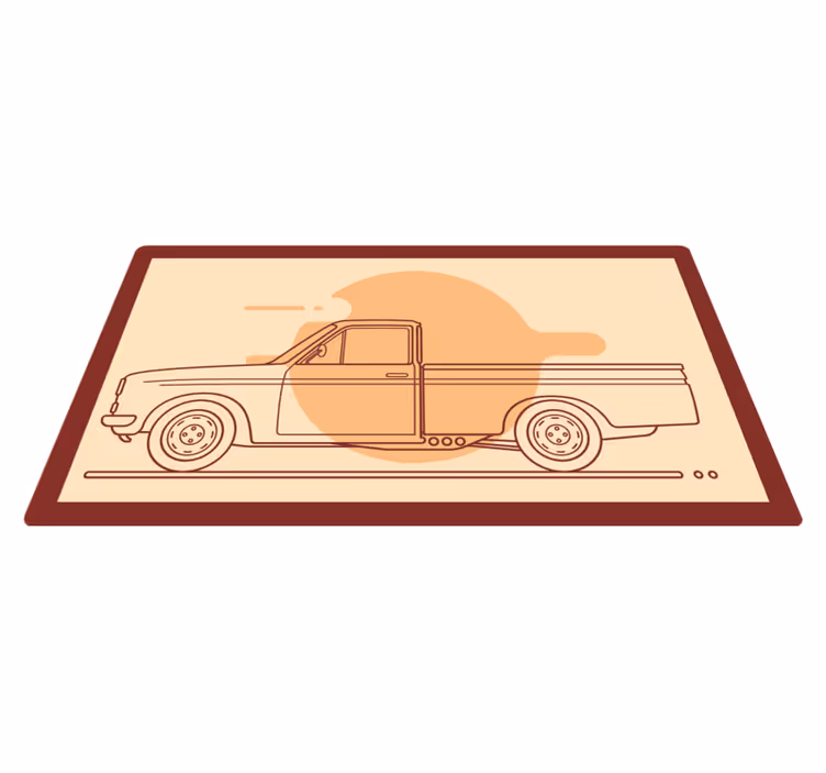 Alfombra vinílica infantil camioneta vintage - TenVinilo