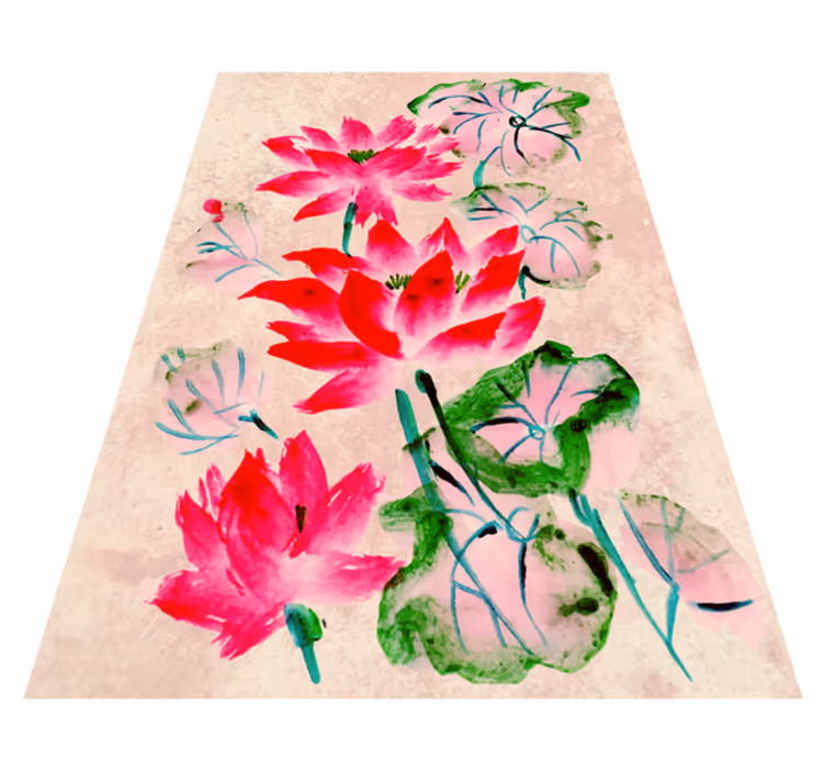 Alfombra vinílica flores flores elegantes - TenVinilo