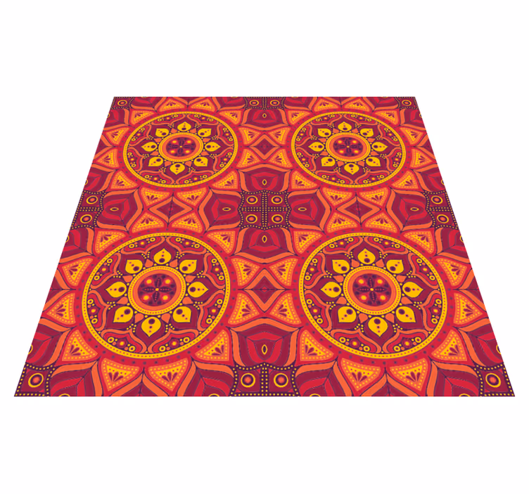 Alfombra vinílica mandala simetría inspirada en mandala - TenVinilo