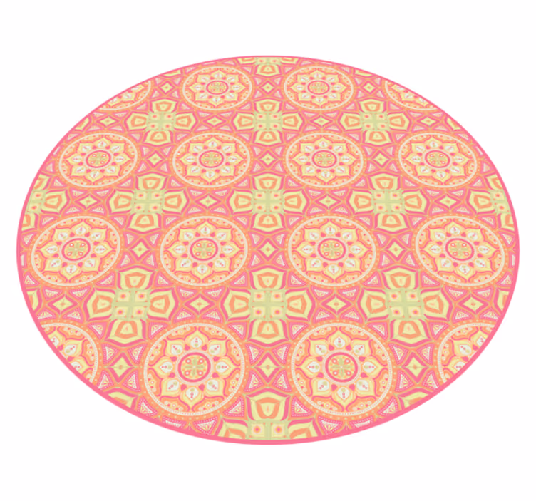Alfombra vinílica mandala círculo de patrón de mandala - TenVinilo