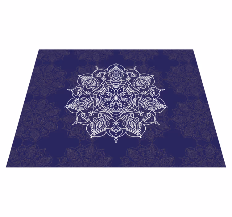 Alfombra vinílica mandala diseño floral intrincado - TenVinilo